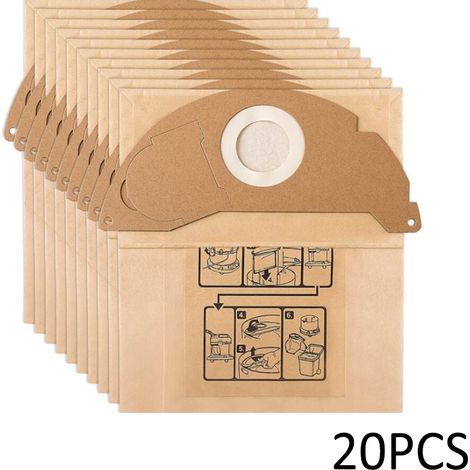 20 Sacs pour Aspirateur Karcher WD2 MV2 6.904-322.0 WD 2.200 WD2250 A2004 A2054 A2099,Remplacement pour Aspirateur Karcher (1/4)