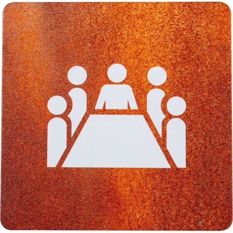 Plaque de porte alu effet rouille - Salle de conférence - 4385150 (1/2)