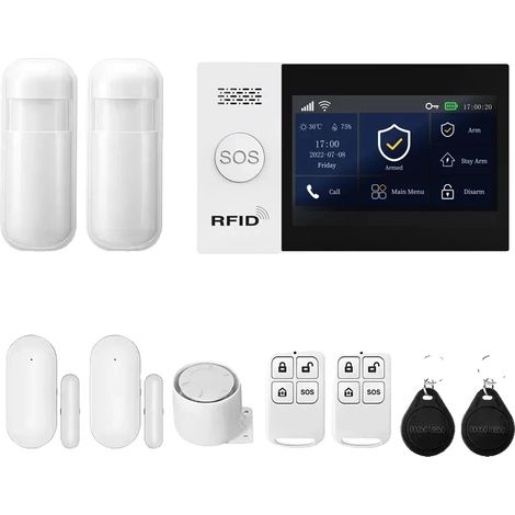 Sistema di allarme di sicurezza, telecomando, compatibile con domotica, kit WiFi 2G B (1/2)