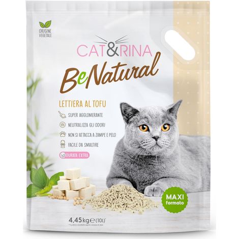 10 l de litière pour chat au tofu. Litière agglomérante végétale. Jusqu'à 30 jours d'utilisation. Jetable dans les toilettes. Litière Classique, Maxi Format (1/5)