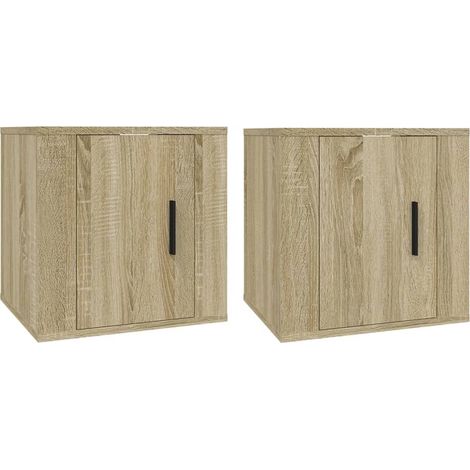 Mobile TV da parete scaffale per televisione multimediale televisione buffet sala da pranzo soggiorno camera da letto 2 pezzi rovere Sonoma 40 x 34,5 x 40 cm marrone 020028994