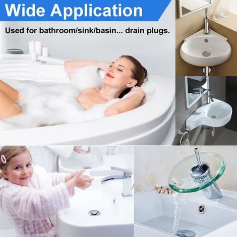 Bouchon Pop-up - Lavabo Acier Inoxydable 304 - Pour Trou de Drainage 28 à 38 mm - 1 Pièce (1/5)