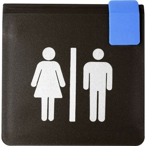 Plaque de porte Toilettes H/F - Europe design 95x95mm - 4270074