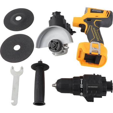 Kits combinés d'outils électriques sans fil 20V, perceuse électrique, meuleuse d'angle, ensemble 2 en 1, pour le perçage, la coupe, le ponçage, le polissage et le vissage (1/5)