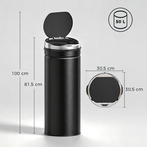 50 L Sensor Mülleimer, Automatischer Abfalleimer, Rostfreier Kücheneimer mit Infrarotsensor, für Küche, Esszimmer (1/5)
