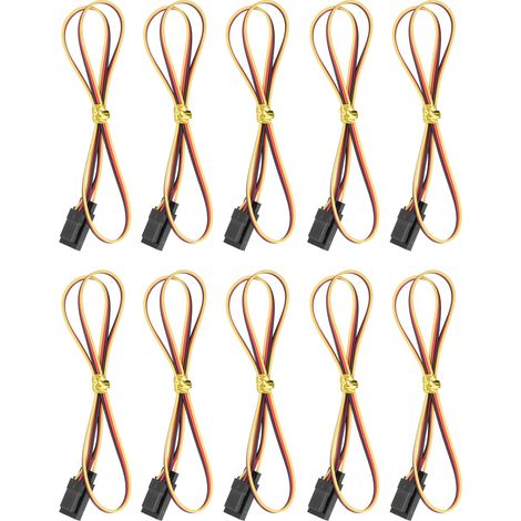10Pcs Servo Extension Cord Cable 458mm 3Pin Sturdy Durable Wide Application Servo Extension Lead Wire Cable