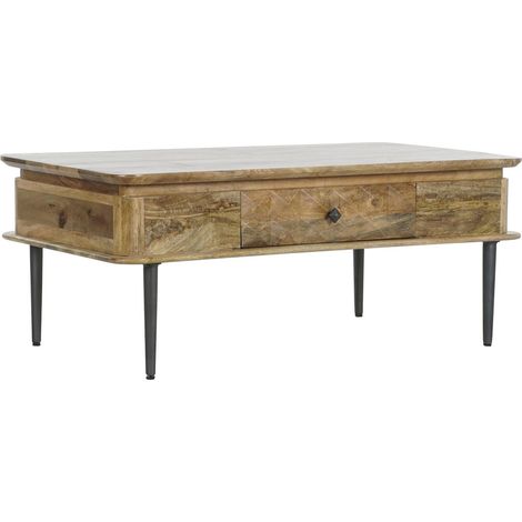 Table basse bois et métal pour salon moderne et cosy - Naturel gris foncé (1/5)