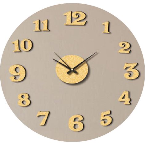 OROLOGIO TONDO ADESIVO SATINATO IN COLORE ORO DA 75CM (1/4)