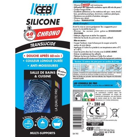 MASTIC SILICONE 60MN CHRONO TRANSP.280 GEB - 890781 (1/2)