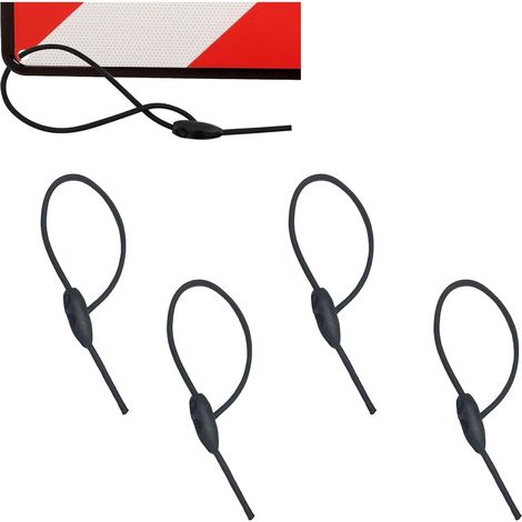 Lot de 4 Tendeurs de Bagages 50 cm pour Panneau d’Avertissement Sangles élastiques réglables de 50 à 75 cm, boucle rapide, pour porte-vélos, motos, bâches, auvents et camping (1/5)