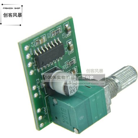 PAM8403 Mini 5V Digital Amplifier Board: Miniature amplifier module with adjustable switch, USB powered. (1/4)