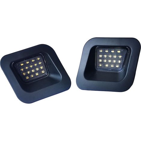 Lot de 2 feux de plaque d'immatriculation pour Dodge RAM 1500 2500 3500, noir, éclairage LED en plastique résistant (1/5)