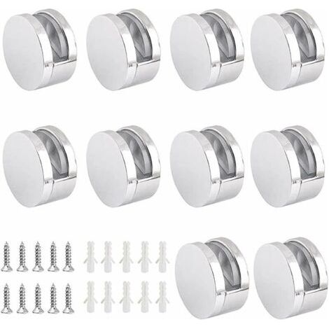 10 Pièces Clips Verre en Alliage Zinc Clips de Miroir Support pour 4-6mm Pince de Verre (Accessoires Compris) (1/5)