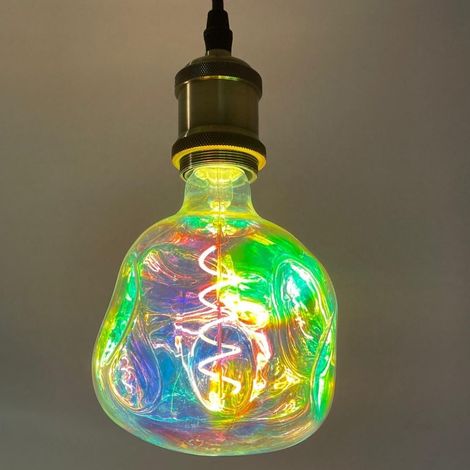 Lámpara Decorativa LED Cristal Irregular Reflejos de Colores E27 4W 1800K