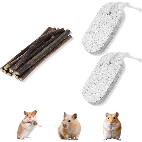 100g Natural Apple Sticks and 2pcs Mineral Grinding Stone for Rodent Teeth Chew Toy Pets Hamster Squirrel Toy for Rabbit Hamster Toy (1/5)