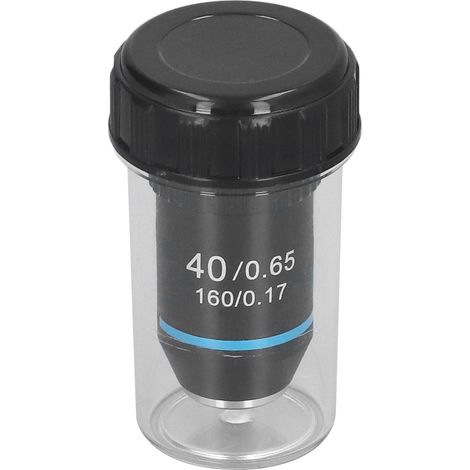 Objectif de microscope achromatique 40X, fort grossissement, filetage standard RMS 20,2 mm, noir, 195 mm (1/5)
