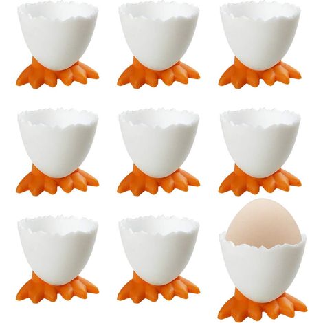Coquetiers lot de 9, amusants saveur originale, porte-coquetiers déjeuner, plastique colorés. (1/5)