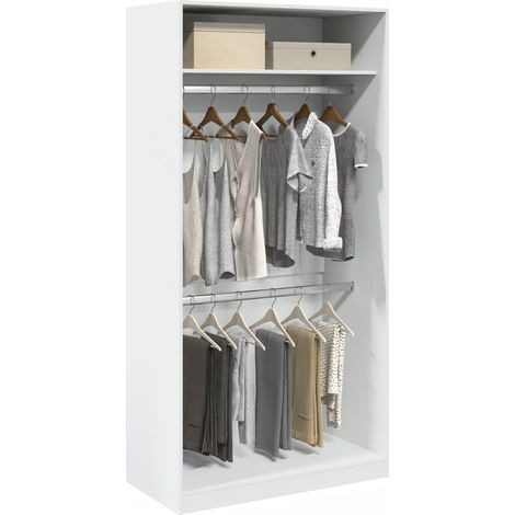 Kleiderschrank Weiß 100x50x200 cm Holzwerkstoff
