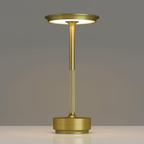 Lampada da tavolo ricaricabile e senza fili (1 pezzo) Lampada portatile con batteria da 3000 mAh Lampada da tavolo a LED con intensità luminosa regolabile in continuo, tre colori e funzione memoria (1/5)