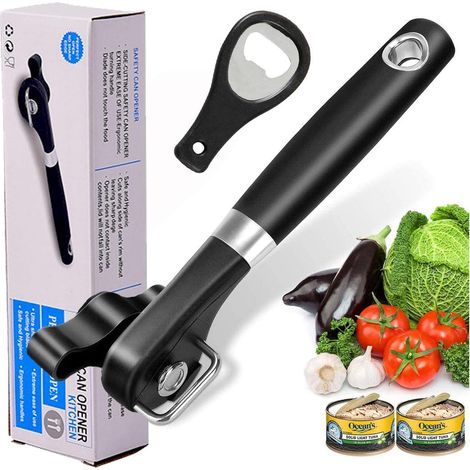 Abrelatas Manual - Corte Lateral Sin Bordes Afilados - Acero Inoxidable Grado Alimentario - Mango Ergonómico - Para Cocina y Restaurante - 1 Unidad (1/5)