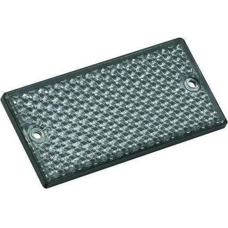 Catadioptre rectangulaire blanc autocollant.