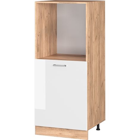 Herdumbauschrank R-Line, Weiß Hochglanz, 60 cm, Vicco