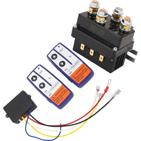 Relais de treuil électrique 250A 12V pour véhicules tout-terrain, gaine de protection pour tuyau de fumée, câble de connexion pour relais de treuil. (1/5)