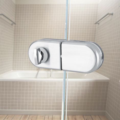 Serrure à bouton rotatif en acier inoxydable 10-12mm pour porte en verre, usage salle de bain maison/hôtel