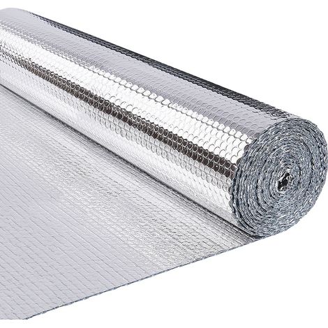 VOUNOT Insulation Roll Radiator Foil 10m x 122cm x 3mm, Double Aluminum Bubble Foil