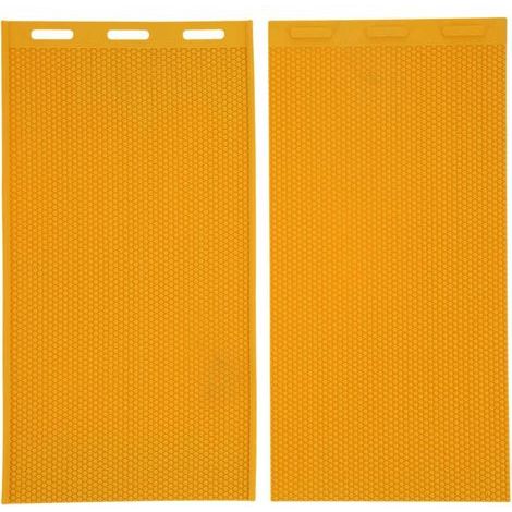 Moule à presse à cire d'abeille 5.4mm, 2 pièces, peigne en caoutchouc, feuille de base, accessoire pour apiculture, jaune (1/5)