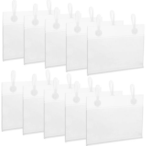 Lot de 50 porte-étiquettes de prix transparents pour supermarché et étagères.-8.20X5.50X0.10CM (1/4)