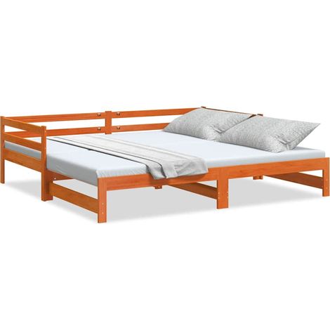 Maison Exclusive - Sofá cama nido sin colchón madera maciza marró