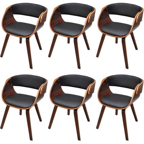 Maison Exclusive - Esszimmerstühle 6 Stk. Braun Kunstleder (1/5)