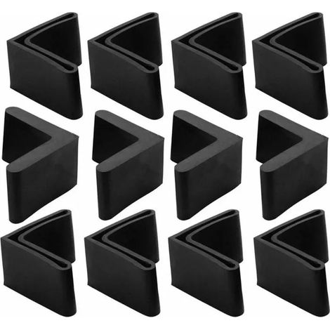 Lot de 12 protections pour pieds de chaise en fer capuchons en caoutchouc noir pour meubles dimensions 25 x 25 couleurs m Largeight (1/4)