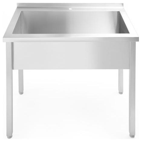 Table avec bac de lavage simple, sans dosseret -vissée, profondeur 600 mm - Ref 811023 - 60x100xH88 cm - Hendi
