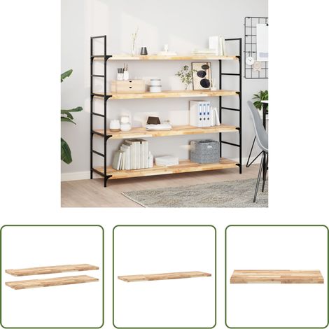 Bois d'acacia - Étagères flottantes 2 pcs 120x40x4 cm acacia massif non traité (1/5)