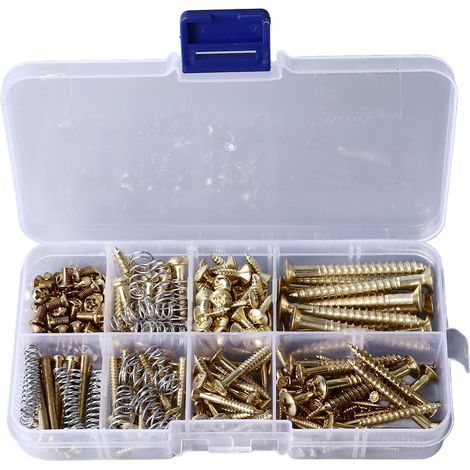 Gitarrenschrauben-Set, Stegschrauben- und Federnsortiment, Metall-Instrumentenzubehör für Reparatur und Wartung, Gold (1/5)