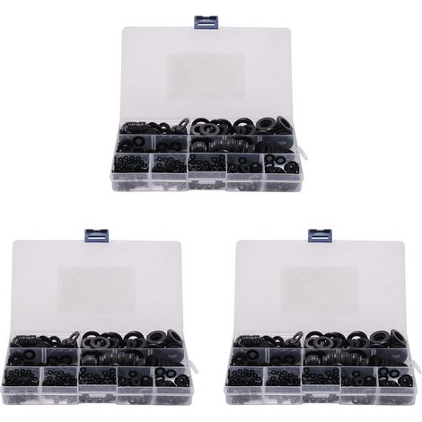 1800 Pcs Noir Nylon Rondelle Plate Assortiment Kit pour M2 M2.5 M3 M5 M6 M8 M10 M12 Rondelle de Réparation Plaine Rondelle Meubles Joint Kit (1/5)