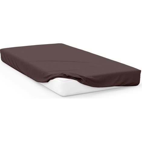 Drap housse en coton 57 fils 70x140 cm BEBE brun, par Soleil d'Ocre