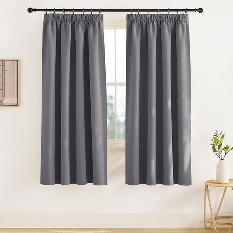 Lot de 2 Rideau, Galon Fronceur, Panneau Occultant, Isolation Thermique, Pour Chambre Salon