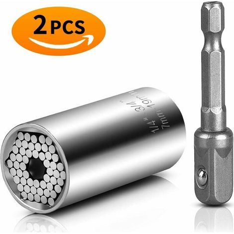 SHINING HOUSE Steckschlüssel, Universalschlüssel, Universalmutter, Universal-Steckschlüssel, Reparaturadapter, Reparaturwerkzeuge, Werkzeuge für 7–19 mm Zangen mit Adapter, 48 x 21 mm (1/5)