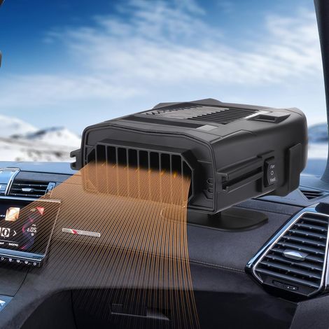 Calefactor portátil para coche  de 150 W y 12 V, calefactor y desempañador 2 en 1, calentamiento y enfriamiento rápidos, ventilador desempañador y descongelador de parabrisas giratorio de 360° (1/4)