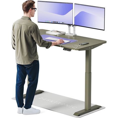 Desktronic Bureau assis debout HomeOne - 140x70cm - Vert/Vert
