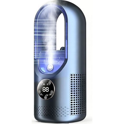 Ventilateur climatiseur portable et silencieux avec 6 vitesses et une minuterie de 1 à 6 heures ,comprend également un humidificateur, convient à une utilisation à domicile et au bureau. (1/4)