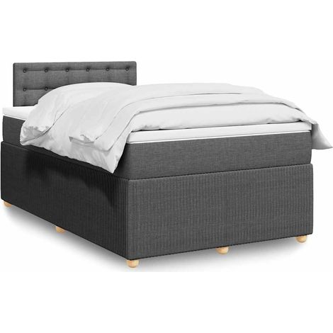 Boxspringbett mit Matratze Dunkelgrau 120x200 cm Stoff