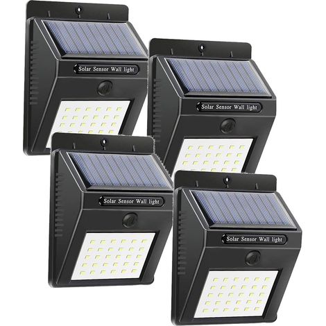 4 Focos de pared de carga solar y sensor de movimiento SMD 20 LED 1200mAH (1/5)