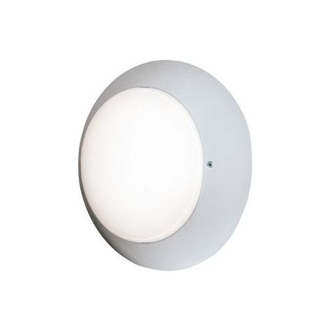 Hublot extérieur fluo 2X9W Ø 310mm blanc verre avec lampes 4000K 2G7 et ballast elec CL2 IK02 IP54 DUNE 310 EBENOID 079014