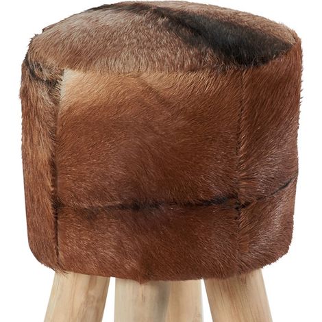 Pouf peau naturelle 4 pieds Casita FARMPOUFN1 (1/3)