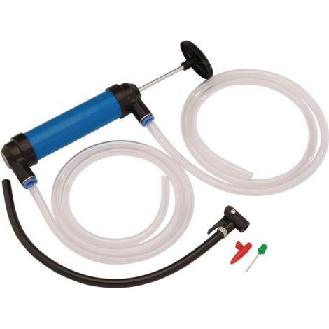 Draper Pompe de transfert d'air et de fluide double usage Pompe manuelle de transfert de carburant Seringue de pompe d'extraction d'huile 01082, bleu (1/3)