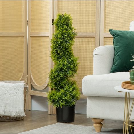 Planta artificial ciprés espiral 90 cm de plástico verde HAVRYA (1/5)